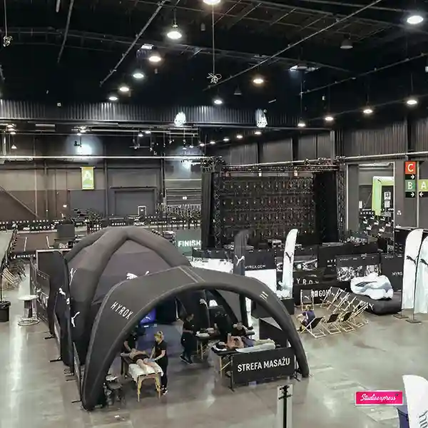 namiot nilus stałocisnieniowy 4x4 strefa masażu zawody hyrox 